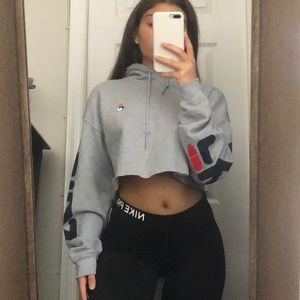 FILA cropped grey hoodie